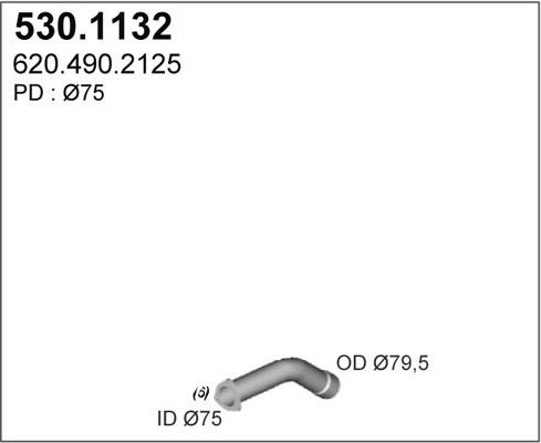 ASSO Труба выхлопного газа 530.1132