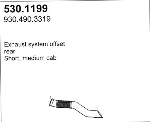 ASSO Труба выхлопного газа 530.1199