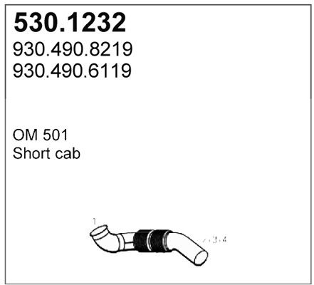 ASSO Труба выхлопного газа 530.1232