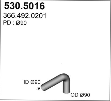 ASSO Izplūdes caurule 530.5016