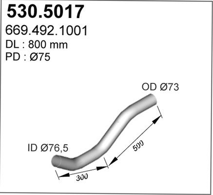 ASSO Izplūdes caurule 530.5017