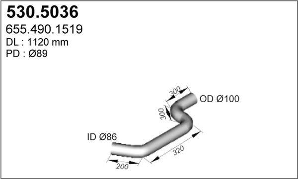 ASSO Izplūdes caurule 530.5036