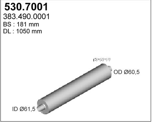 ASSO Средний / конечный глушитель ОГ 530.7001