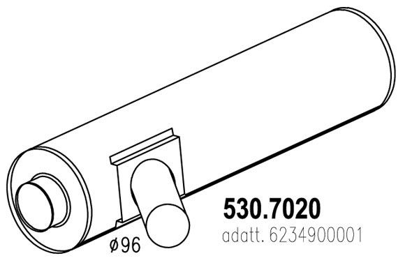 ASSO Средний / конечный глушитель ОГ 530.7020