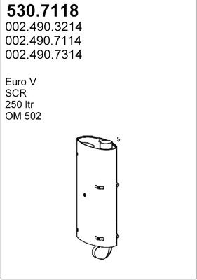 ASSO Nosēdumu-/Daļiņu filtrs, Izplūdes gāzu sistēma 530.7118