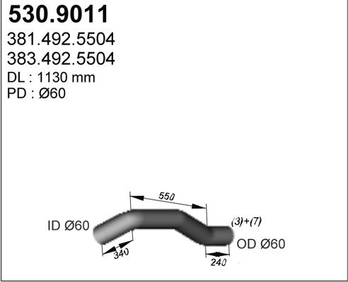 ASSO Izplūdes caurule 530.9011