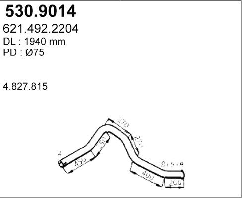 ASSO Труба выхлопного газа 530.9014