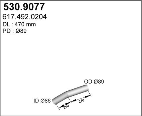 ASSO Izplūdes caurule 530.9077