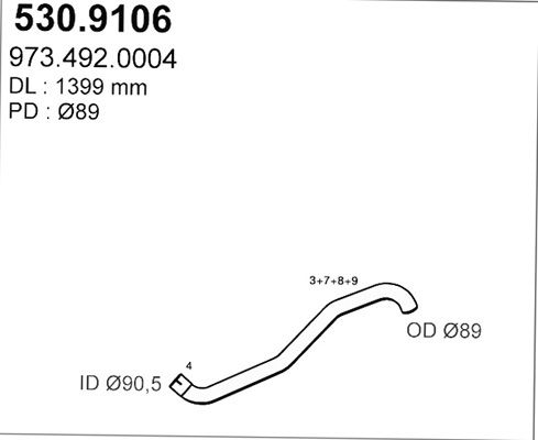 ASSO Izplūdes caurule 530.9106