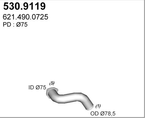 ASSO Izplūdes caurule 530.9119