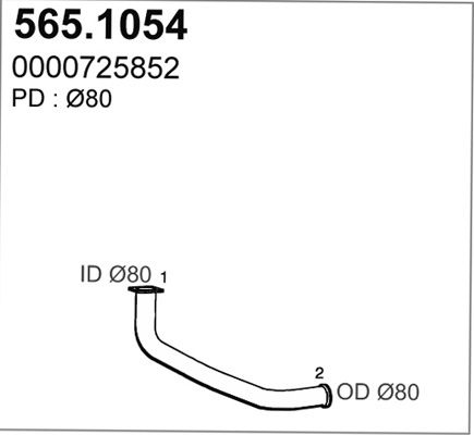 ASSO Труба выхлопного газа 565.1054