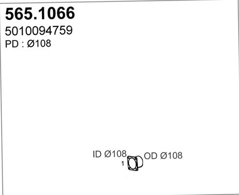 ASSO Izplūdes caurule 565.1066