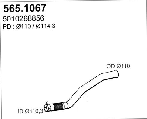 ASSO Izplūdes caurule 565.1067