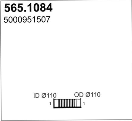 ASSO Труба выхлопного газа 565.1084