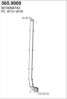 ASSO Izplūdes caurule 565.9009