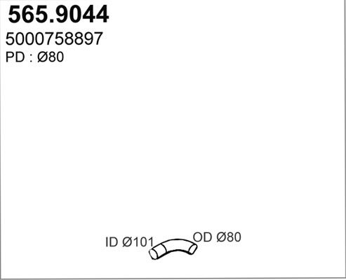 ASSO Труба выхлопного газа 565.9044