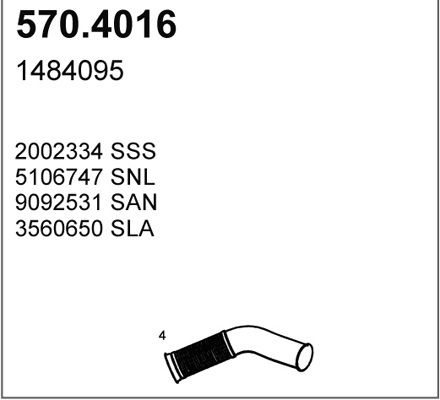 ASSO Gofrēta caurule, Izplūdes gāzu sistēma 570.4016