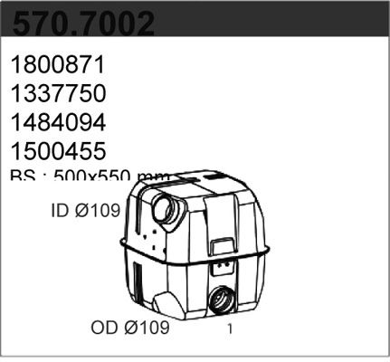 ASSO Средний / конечный глушитель ОГ 570.7001