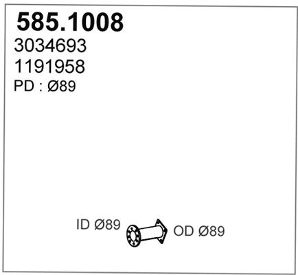 ASSO Труба выхлопного газа 585.1008