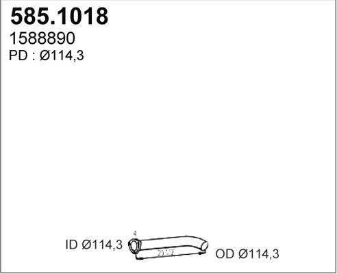 ASSO Труба выхлопного газа 585.1018