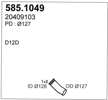 ASSO Труба выхлопного газа 585.1049