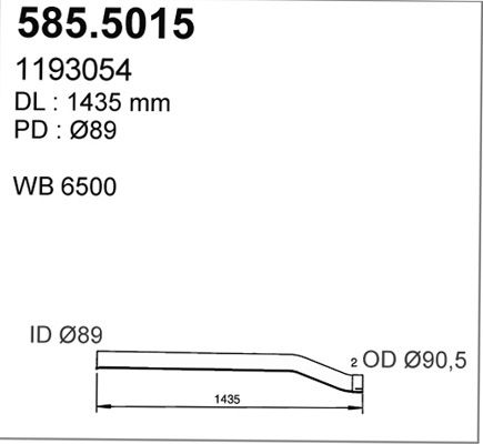 ASSO Труба выхлопного газа 585.5015