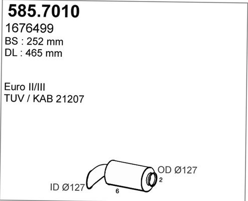 ASSO Средний / конечный глушитель ОГ 585.7010