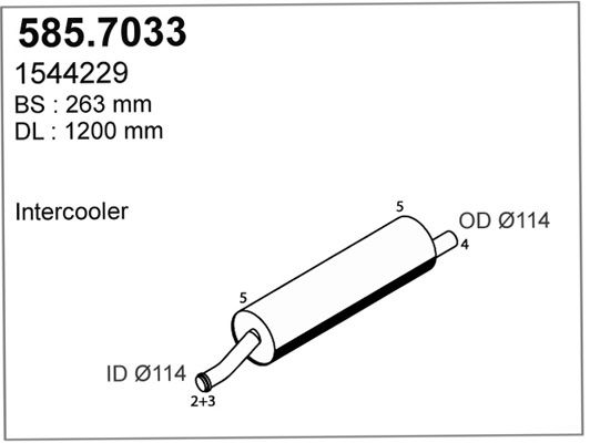ASSO Средний / конечный глушитель ОГ 585.7033