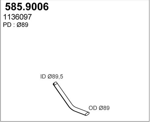 ASSO Труба выхлопного газа 585.9006