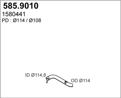 ASSO Izplūdes caurule 585.9010