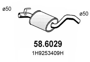 ASSO Средний глушитель выхлопных газов 58.6029