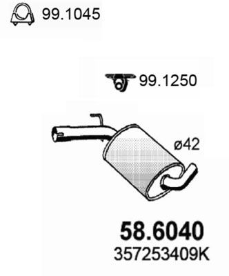 ASSO Vidējais izpl. gāzu trokšņa slāpētājs 58.6040
