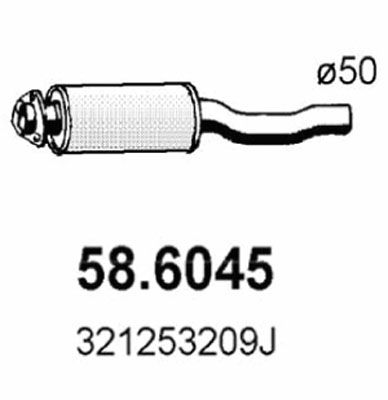 ASSO Vidējais izpl. gāzu trokšņa slāpētājs 58.6045