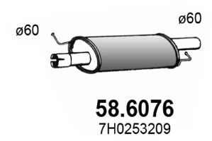 ASSO Средний глушитель выхлопных газов 58.6076
