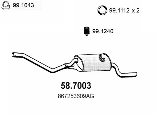 ASSO Izplūdes gāzu trokšņa slāpētājs (pēdējais) 58.7003