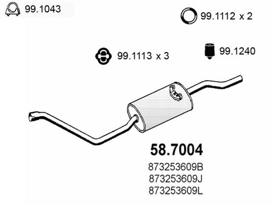 ASSO Izplūdes gāzu trokšņa slāpētājs (pēdējais) 58.7004