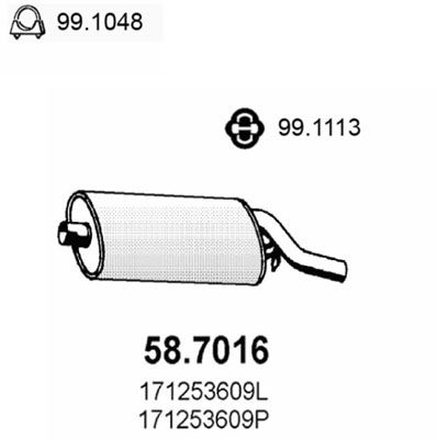 ASSO Izplūdes gāzu trokšņa slāpētājs (pēdējais) 58.7016
