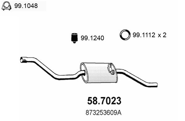 ASSO Izplūdes gāzu trokšņa slāpētājs (pēdējais) 58.7023