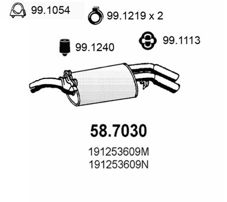ASSO Izplūdes gāzu trokšņa slāpētājs (pēdējais) 58.7030