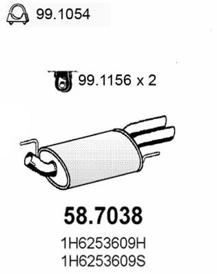 ASSO Izplūdes gāzu trokšņa slāpētājs (pēdējais) 58.7038