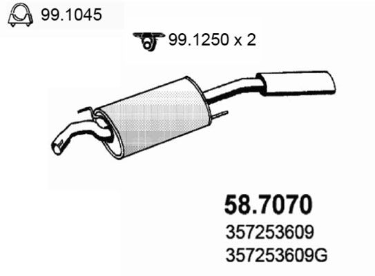 ASSO Izplūdes gāzu trokšņa slāpētājs (pēdējais) 58.7070