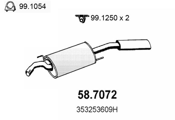 ASSO Izplūdes gāzu trokšņa slāpētājs (pēdējais) 58.7072