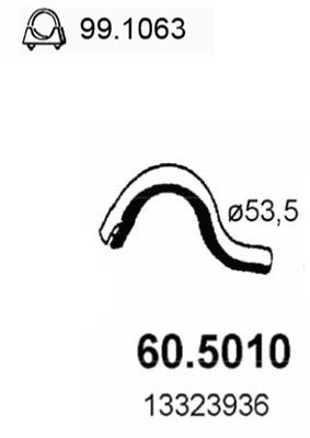 ASSO Труба выхлопного газа 60.5010