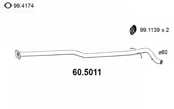 ASSO Izplūdes caurule 60.5011