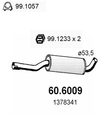 ASSO Средний глушитель выхлопных газов 60.6009