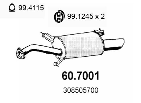 ASSO Izplūdes gāzu trokšņa slāpētājs (pēdējais) 60.7001