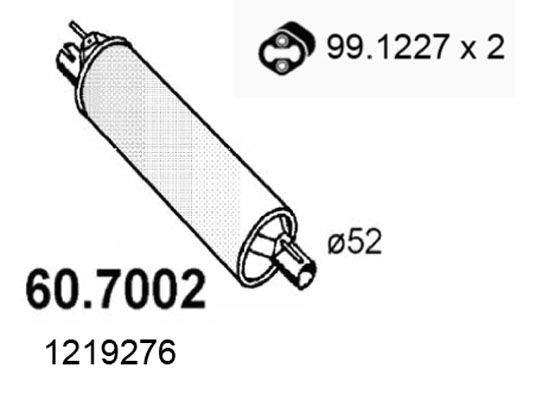 ASSO Izplūdes gāzu trokšņa slāpētājs (pēdējais) 60.7002