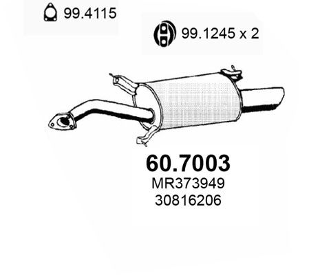 ASSO Izplūdes gāzu trokšņa slāpētājs (pēdējais) 60.7003