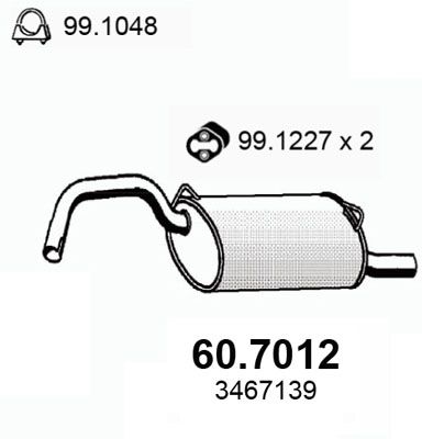 ASSO Izplūdes gāzu trokšņa slāpētājs (pēdējais) 60.7012
