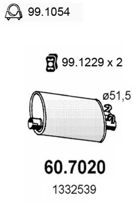 ASSO Izplūdes gāzu trokšņa slāpētājs (pēdējais) 60.7020